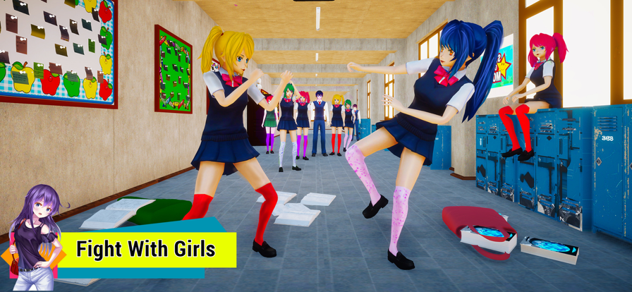 动漫女孩高中游戏3D